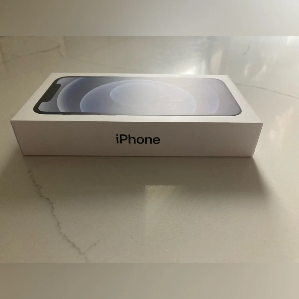 Apple iPhone 12 black 64GB product box and instructions
